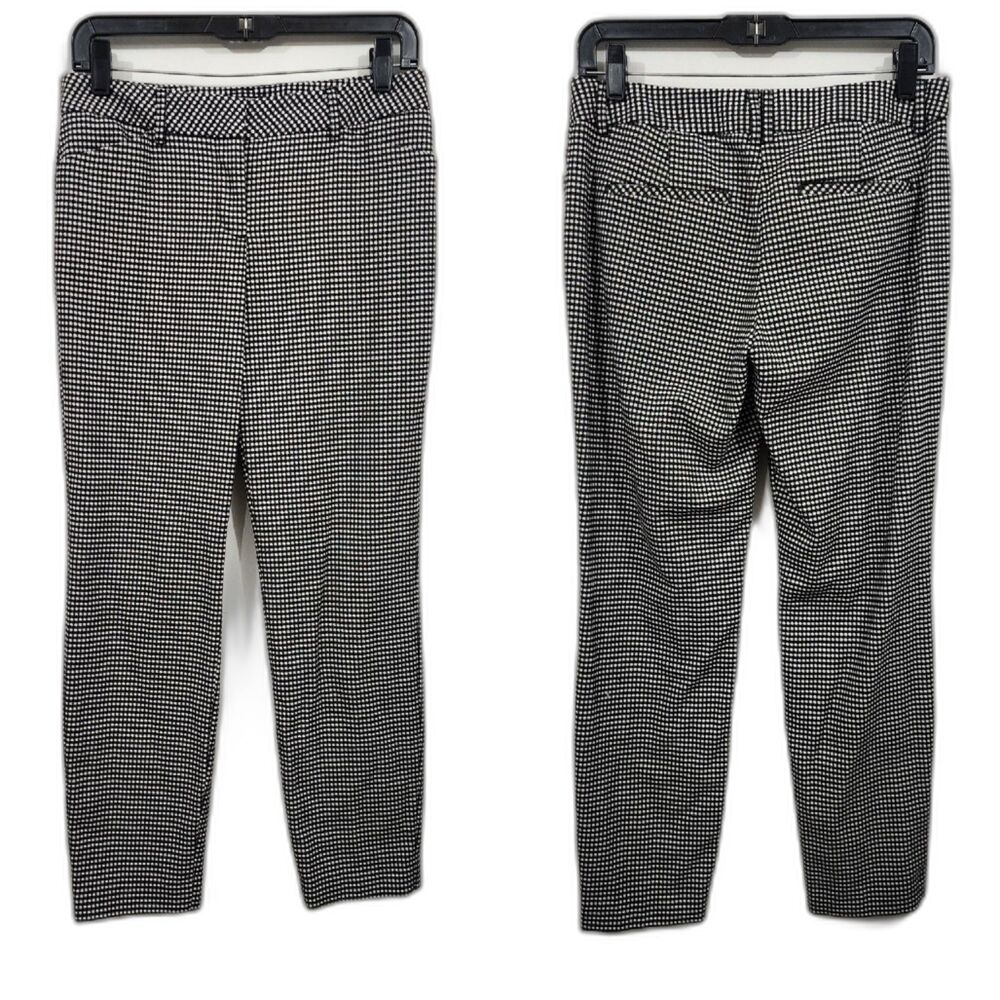 Express Editor Mid-rise Ankle Pants Black White Houndstooth Office Career 4 Reg